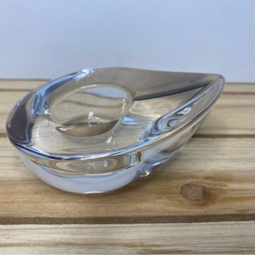Orrefors Kostaboda Clear Glass Candle Holder